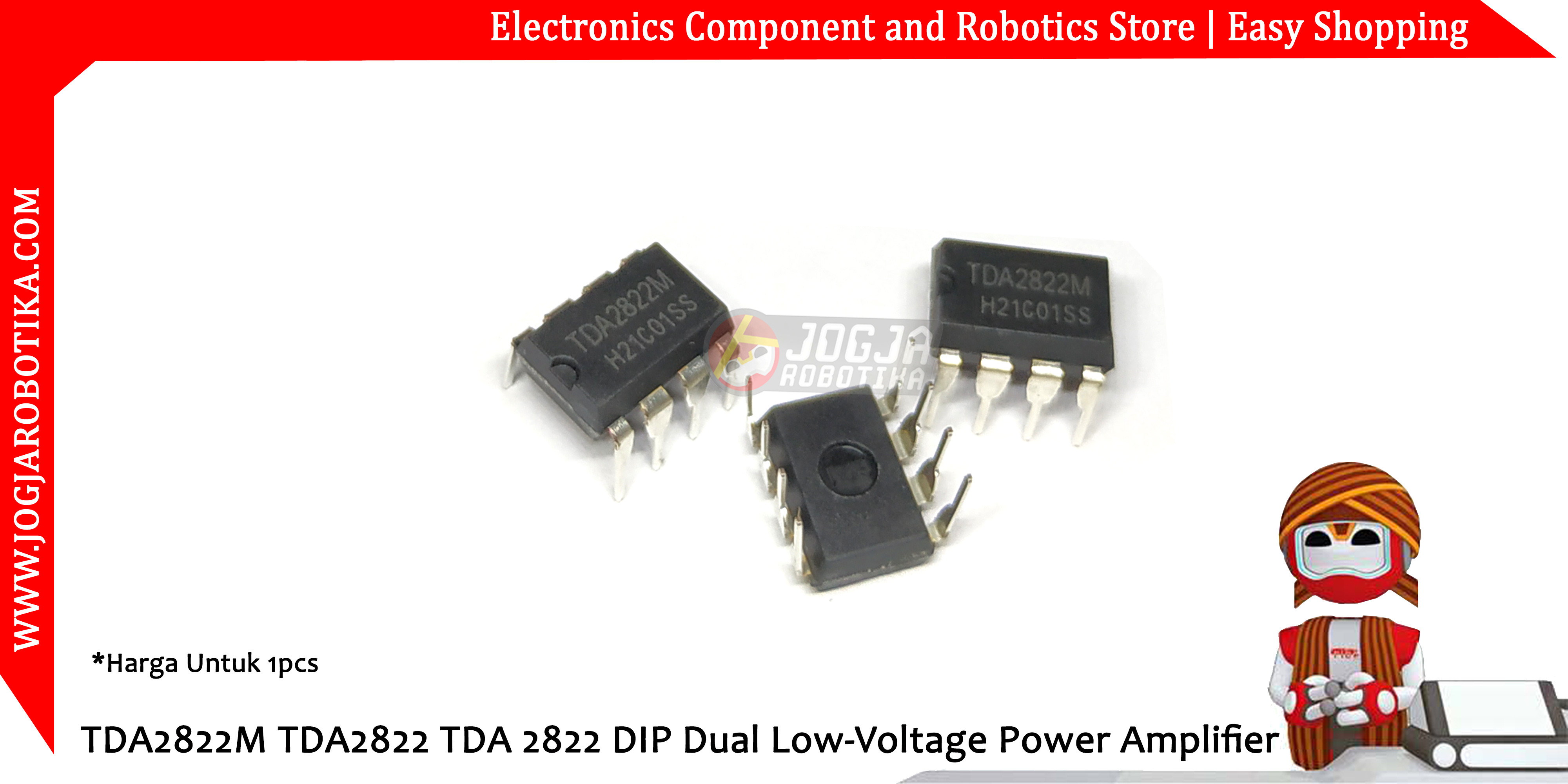 Jual TDA2822M TDA2822 TDA 2822 DIP Dual Low Voltage Power Amplifier