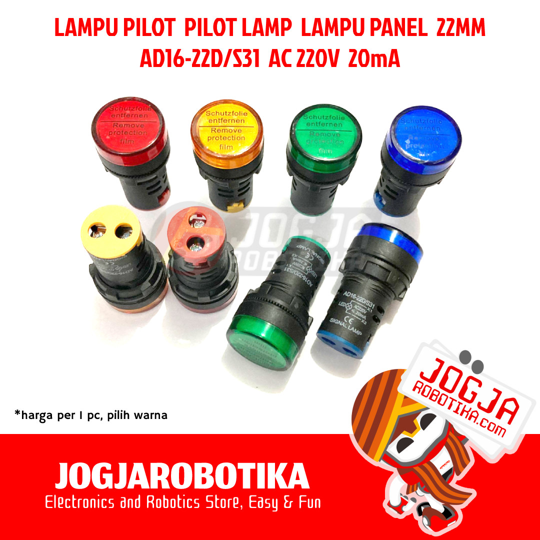 Lampu Pilot Pilot Lamp Signal Lamp Led Ac V Mm Kuning