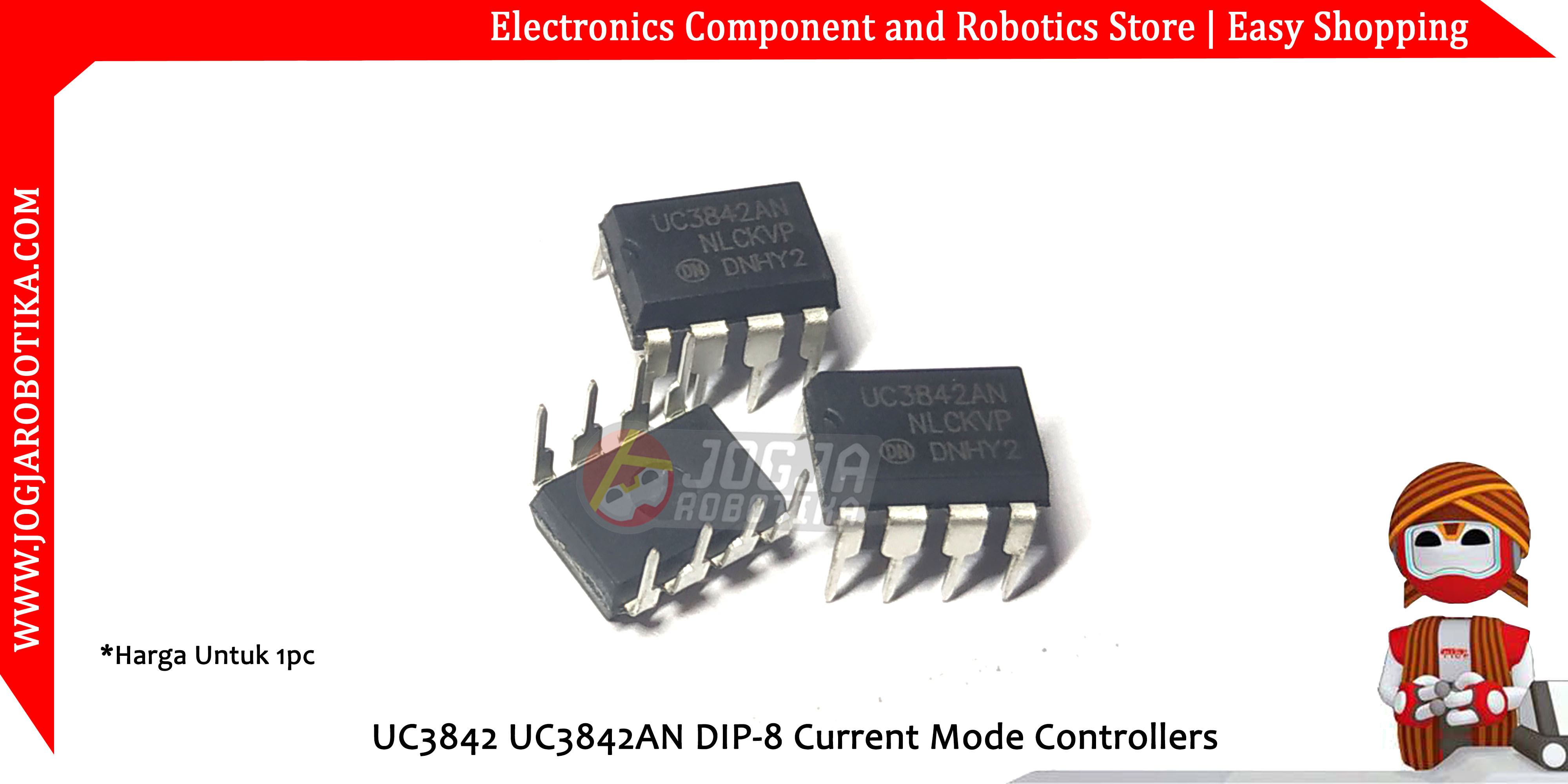 Jual UC3842 UC3842AN DIP 8 Current Mode Controllers