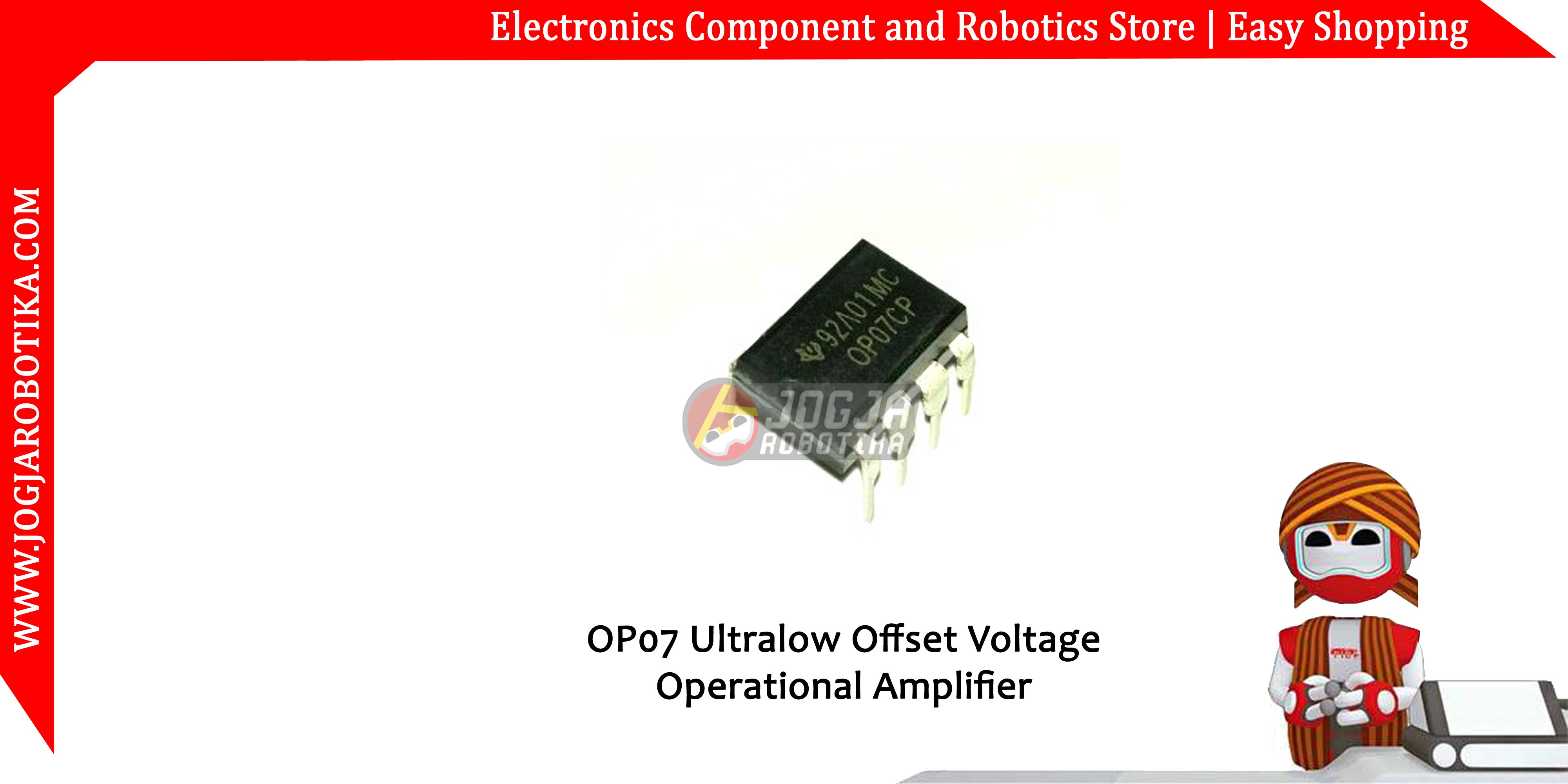 Jual OP07 Ultralow Offset Voltage Operational Amplifier