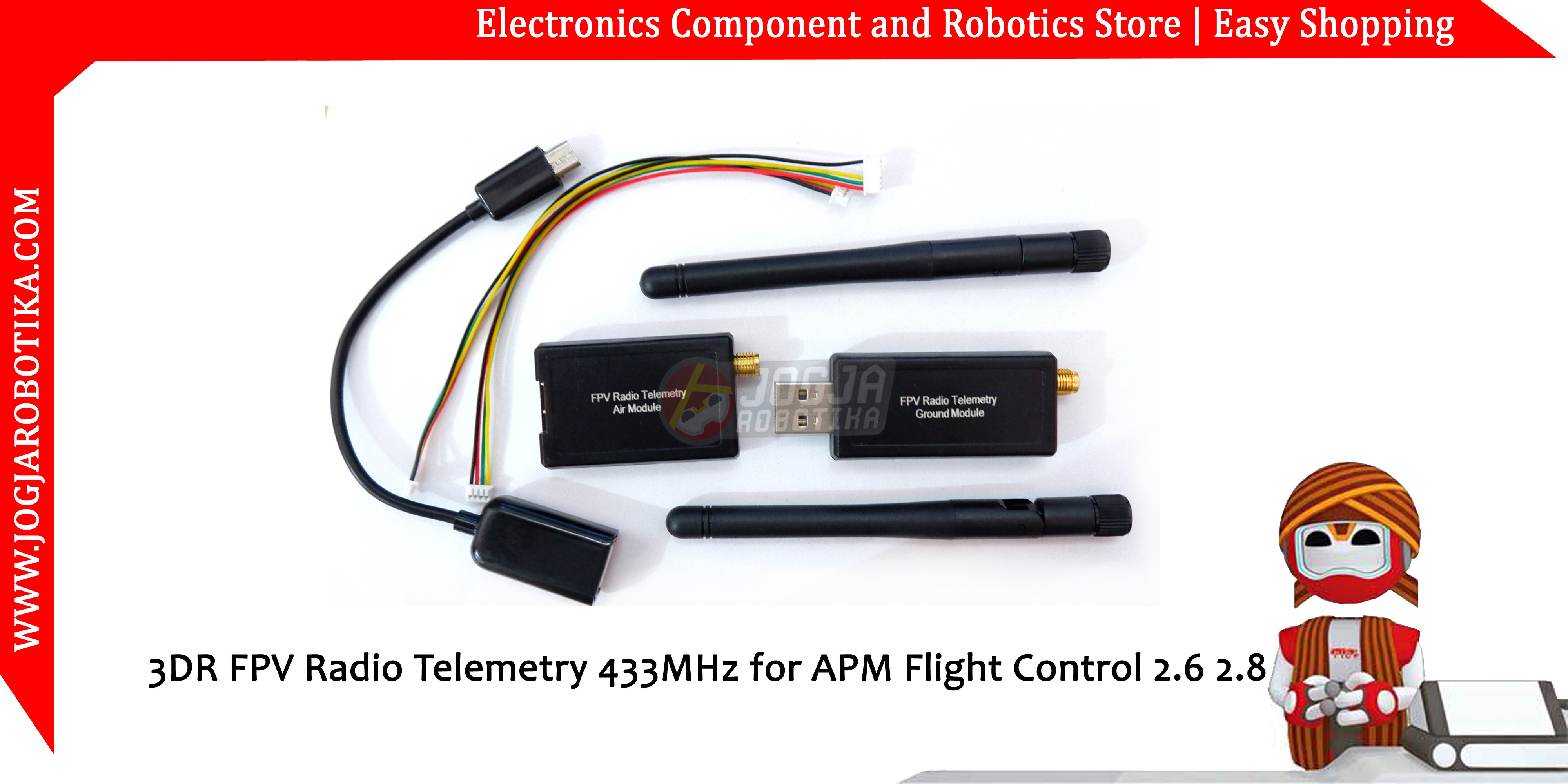 Jual 3dr Fpv Radio Telemetry 433mhz For Apm Flight Control 26 28