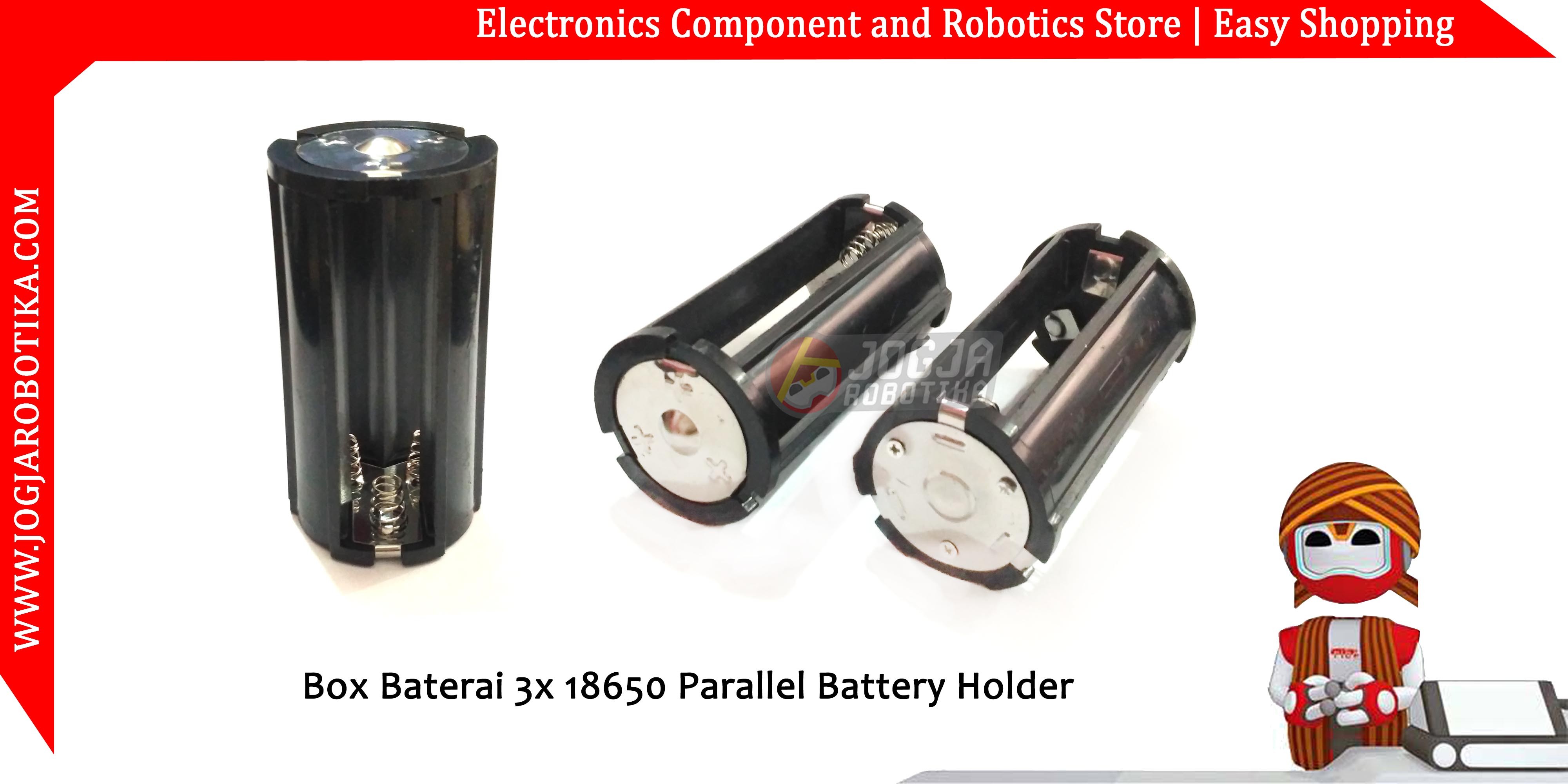 jual Box Baterai 3x 18650 Parallel Battery Holder