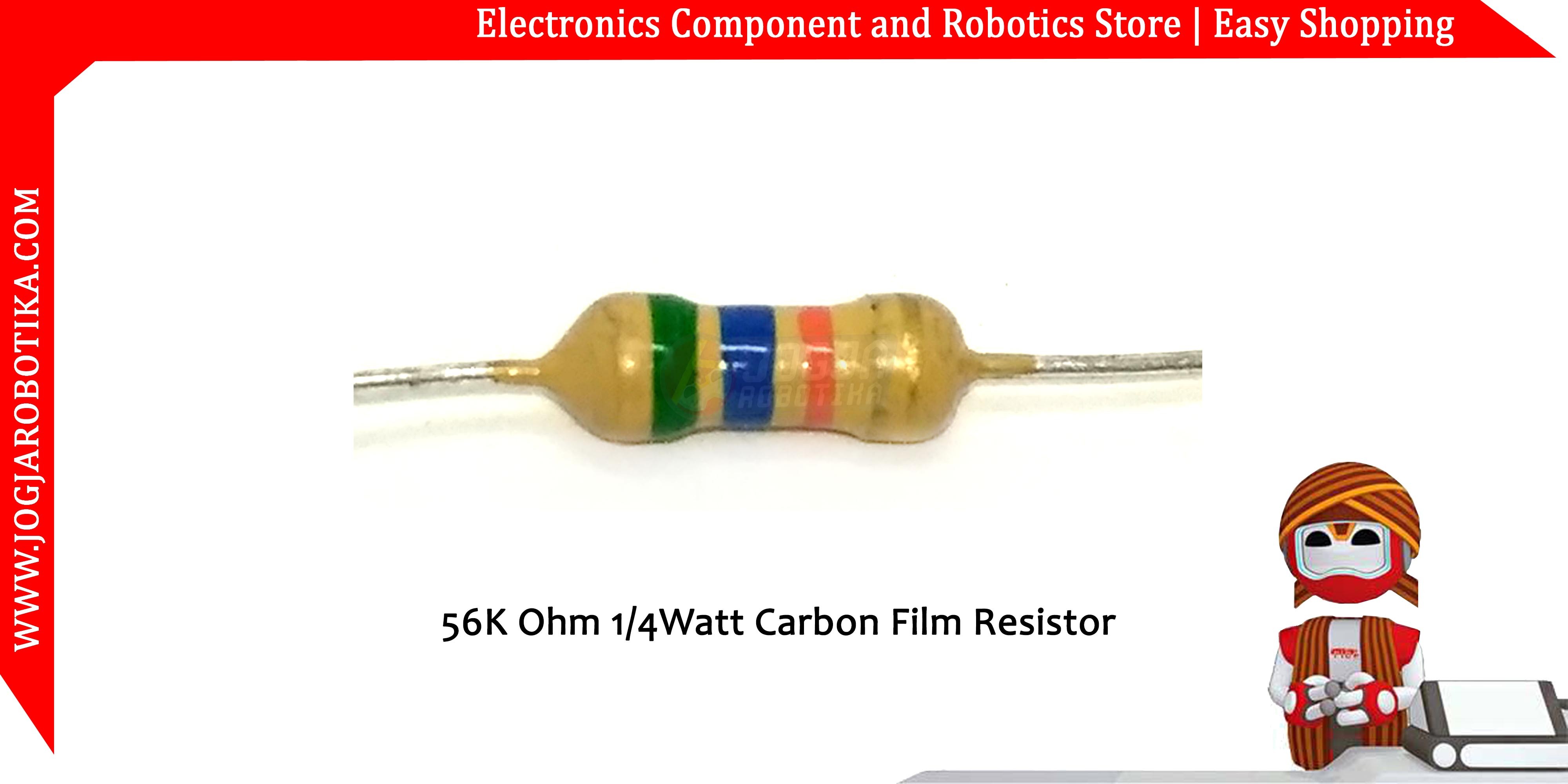 Jual 56K Ohm 1/4Watt Carbon Film Resistor
