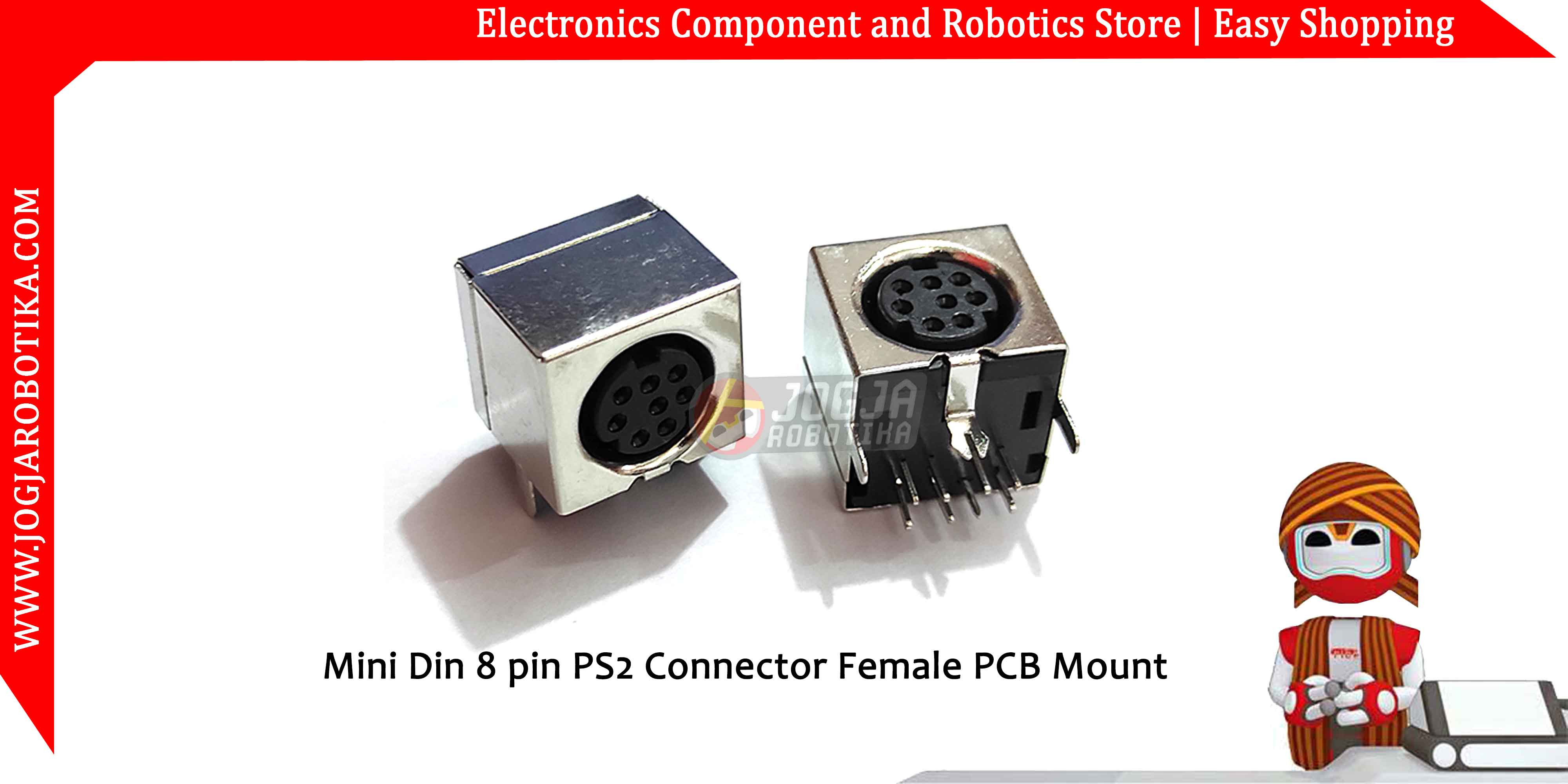 jual Mini Din 8 pin PS2 Connector Female PCB Mount
