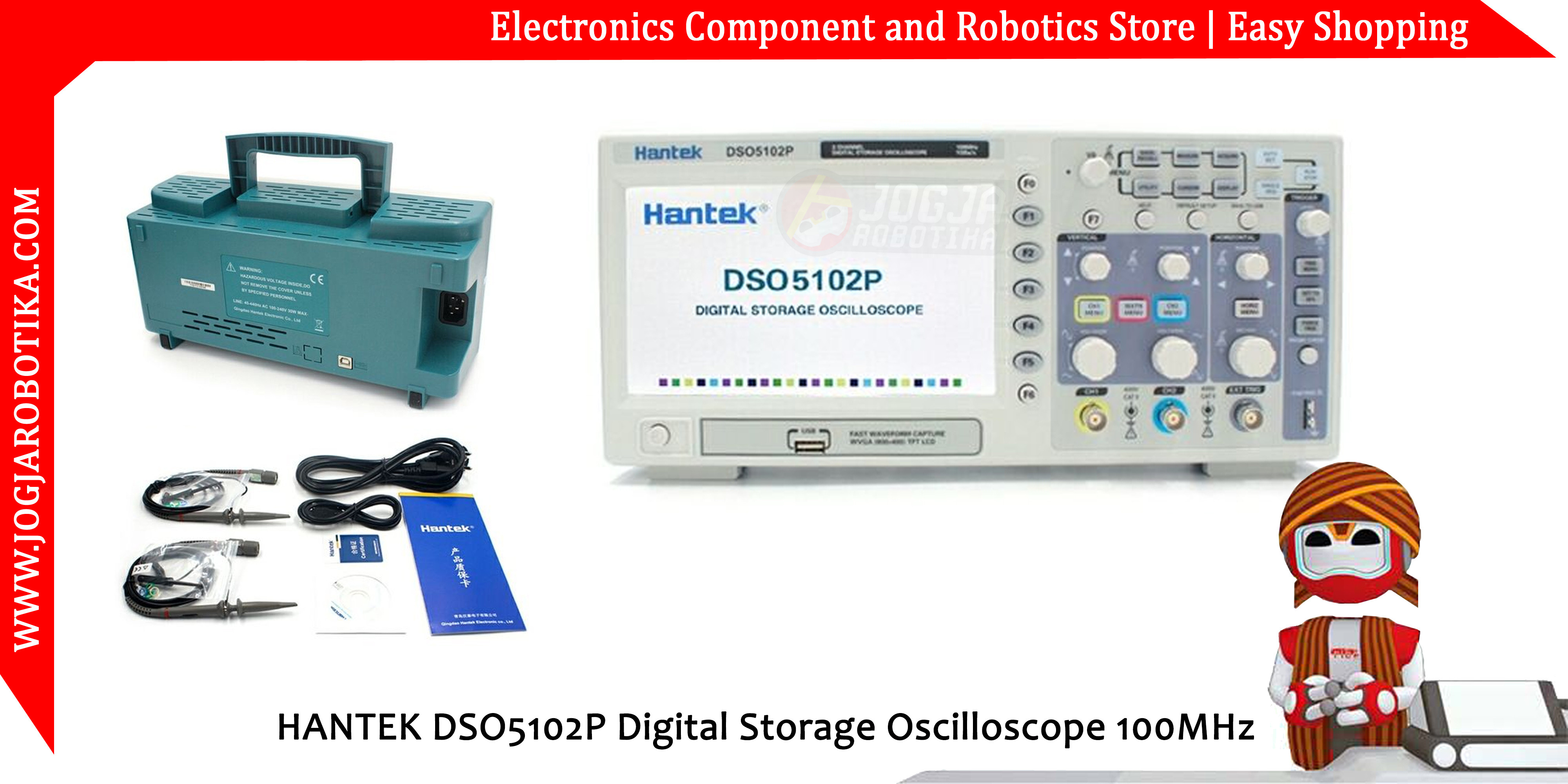 jual HANTEK DSO5102P Digital Storage Oscilloscope 100MHz