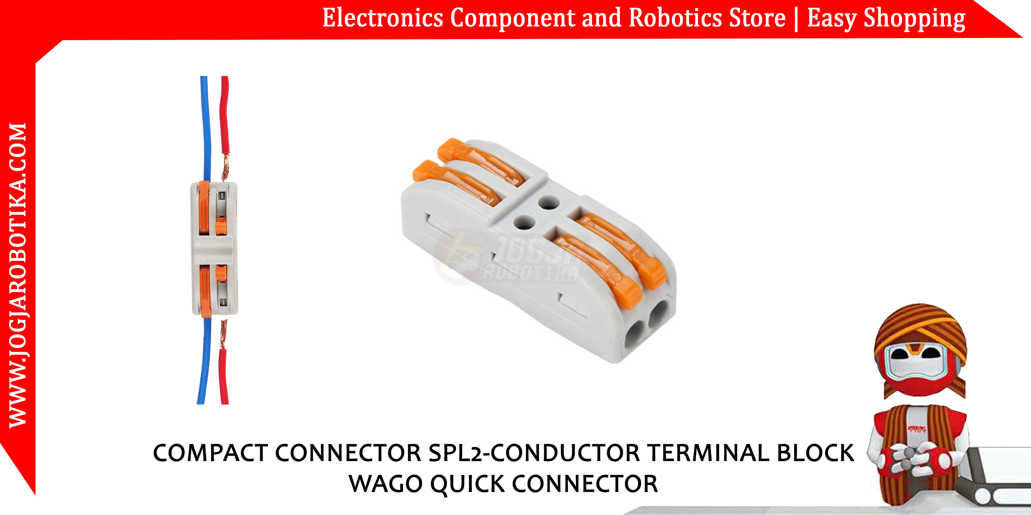COMPACT CONNECTOR SPL2CONDUCTOR TERMINAL BLOCK WAGO QUICK CONNECTOR