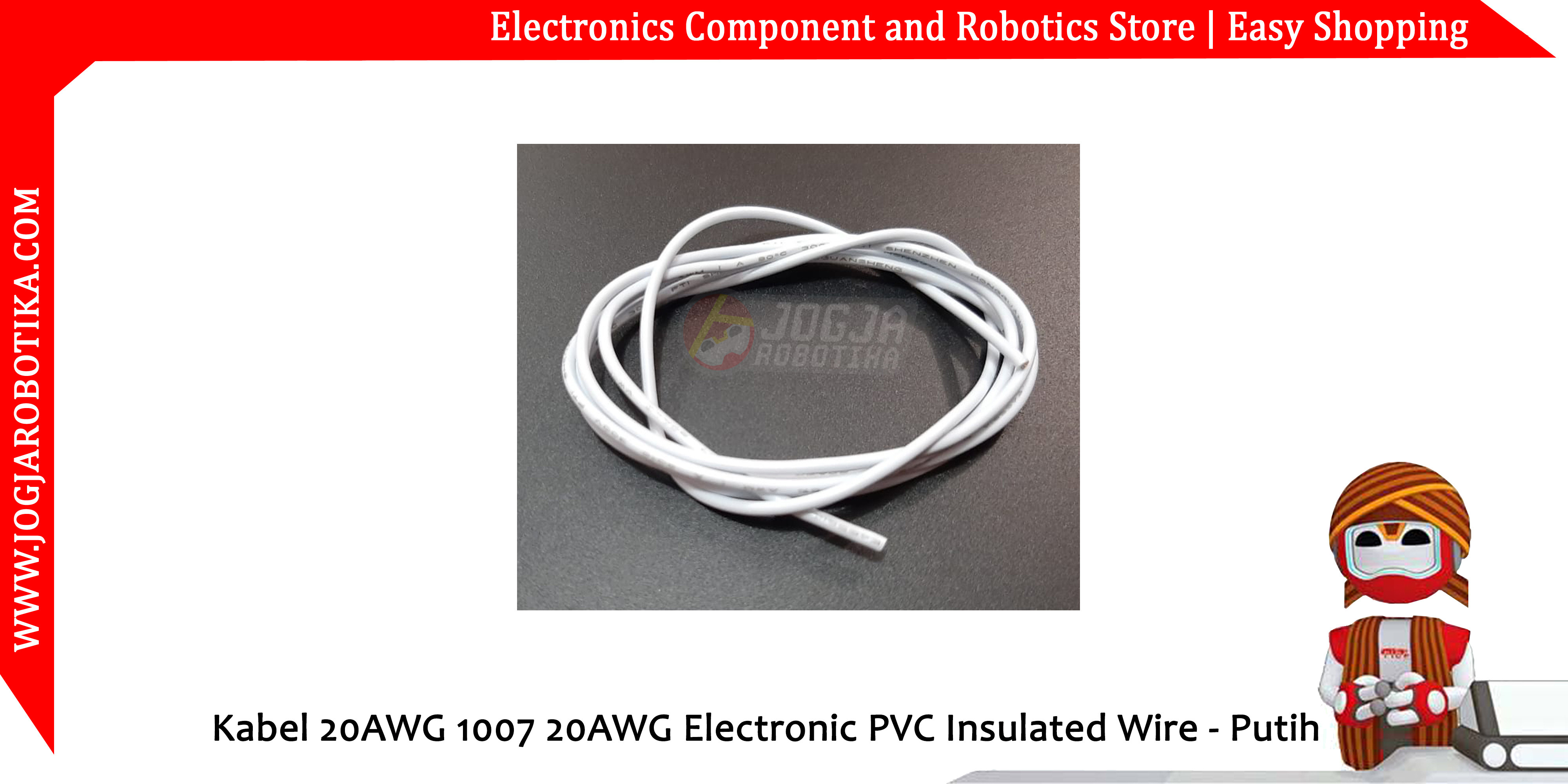 Kabel 20AWG 1007 20AWG Electronic PVC Insulated Wire - Putih