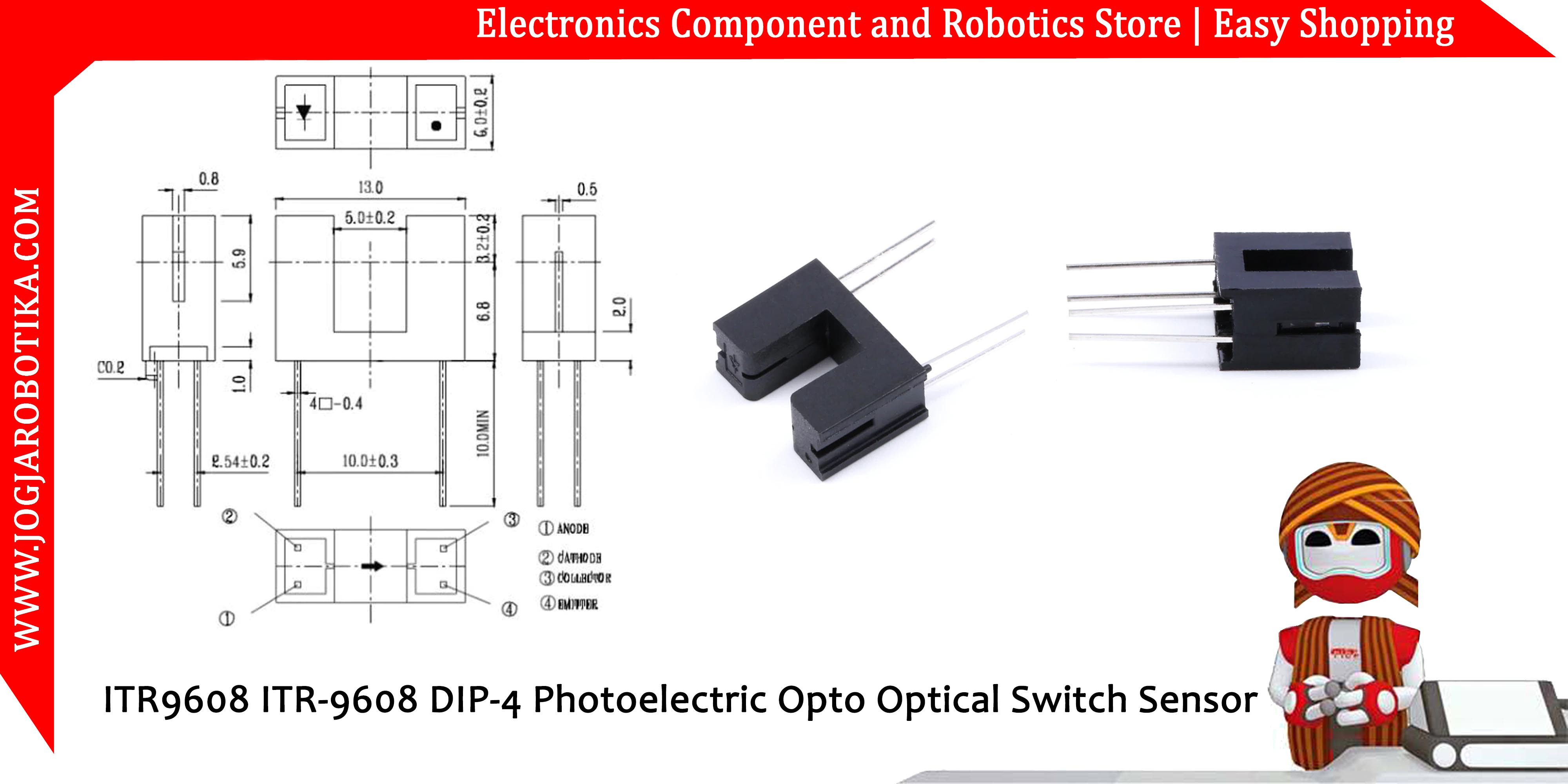 Jual ITR9608 ITR9608 DIP4 Photoelectric Opto Optical Switch Sensor
