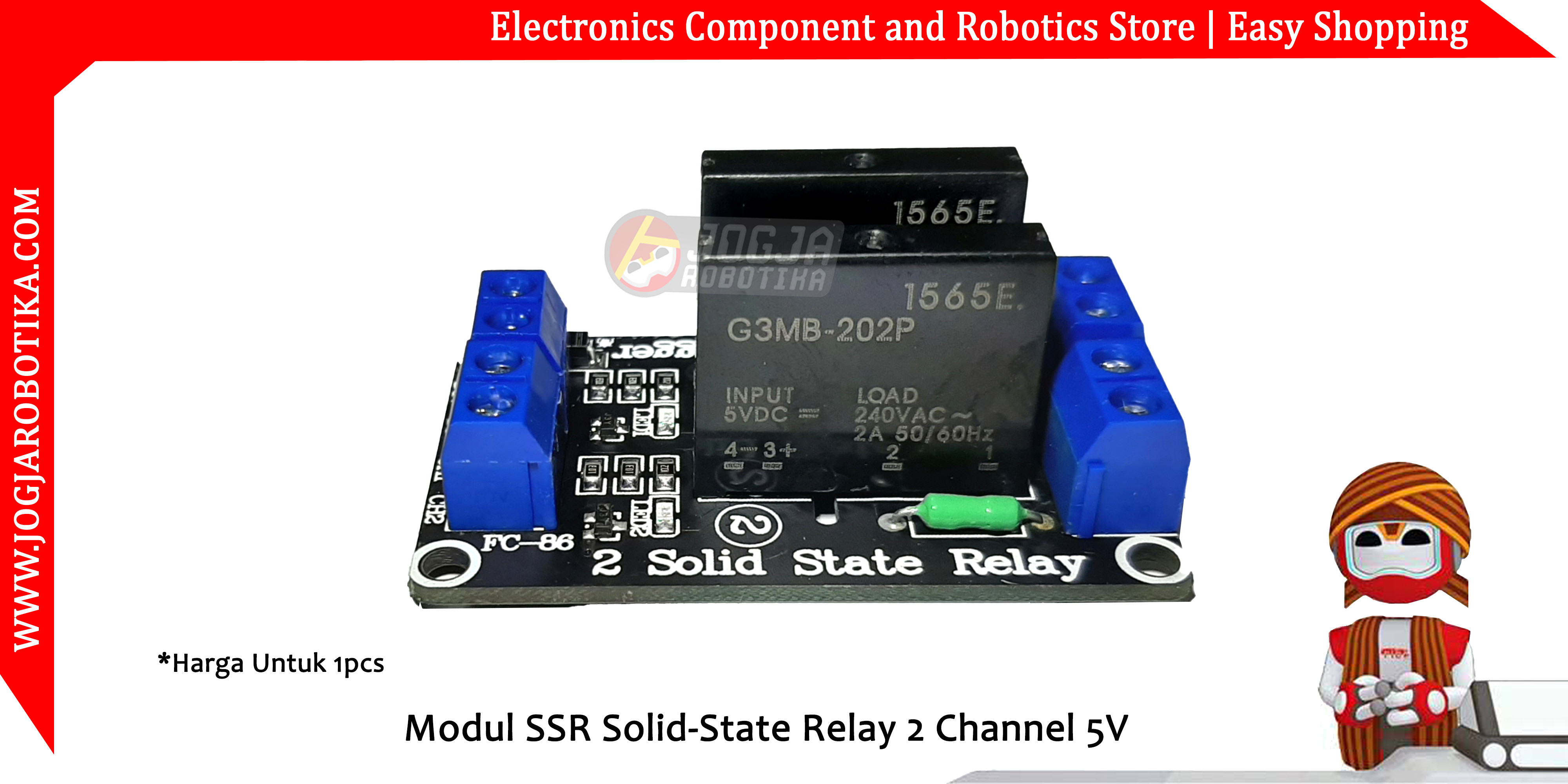 Jual Modul SSR Solid State Relay 2 Channel 5V