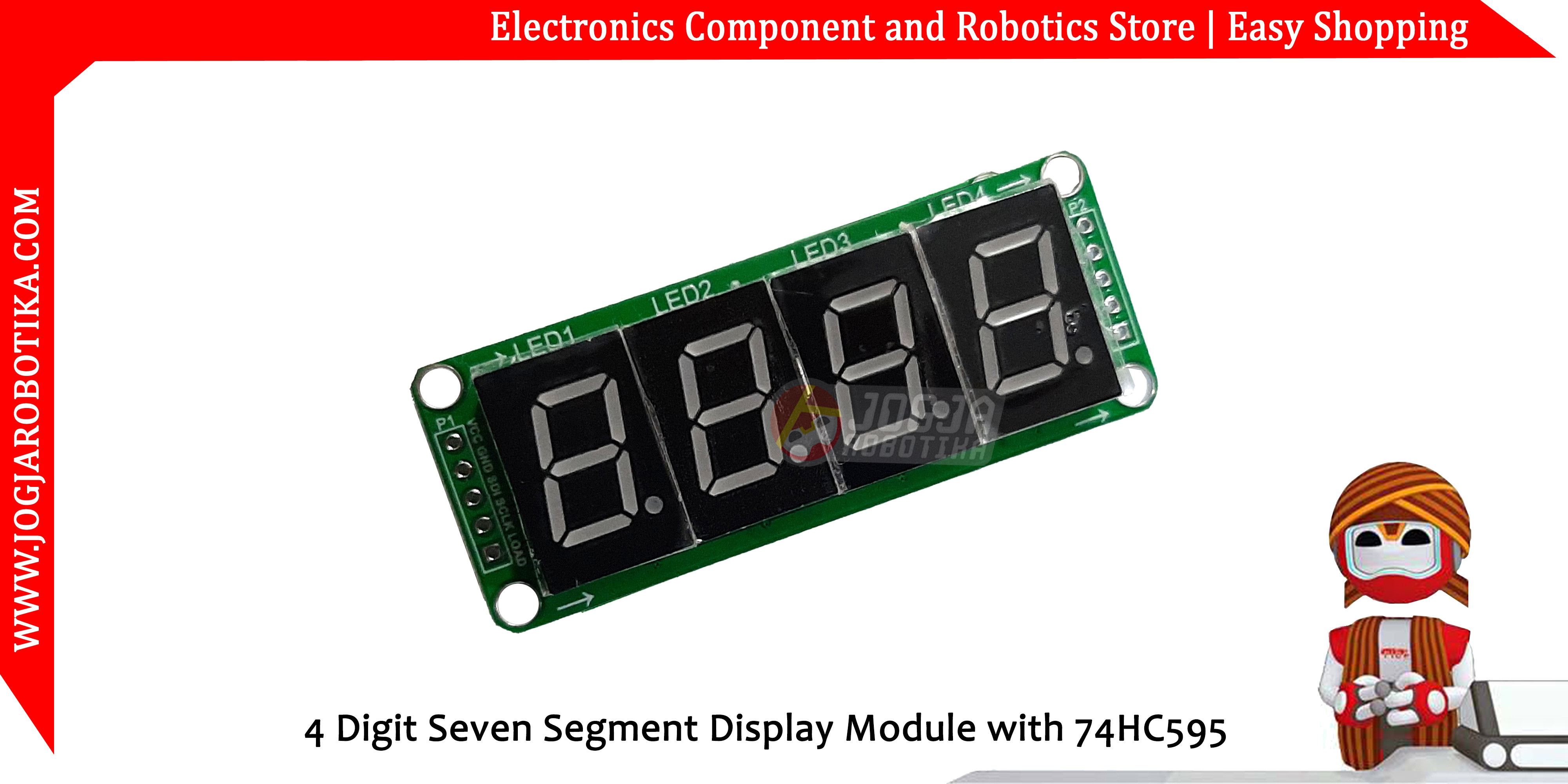 4 Digit Seven Segment Display Module With 74hc595 Toko Komponen Elektronik Listrik Led Dan 2956