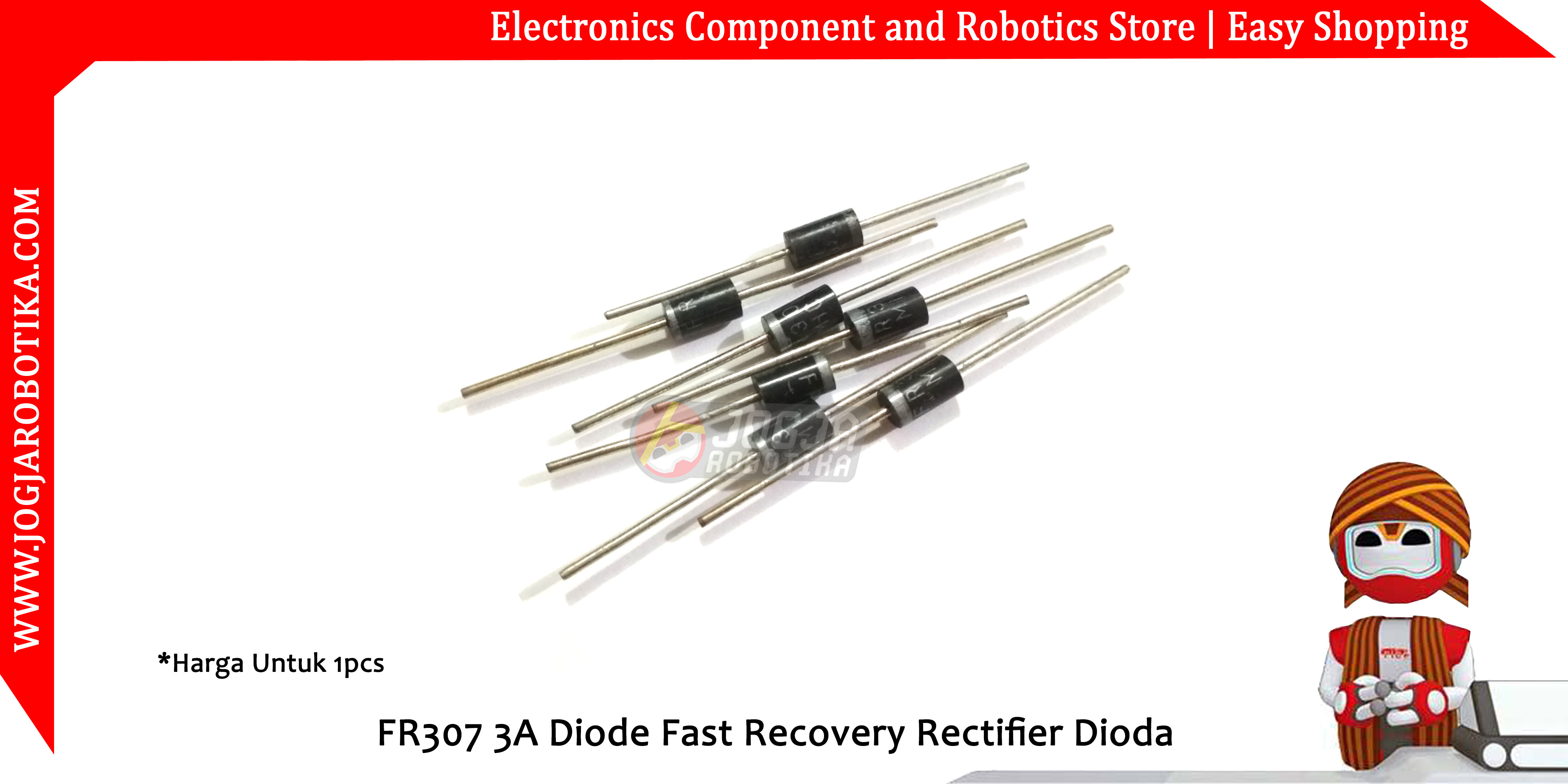 FR307 3A Diode Fast Recovery Rectifier Dioda Toko Komponen Elektronik