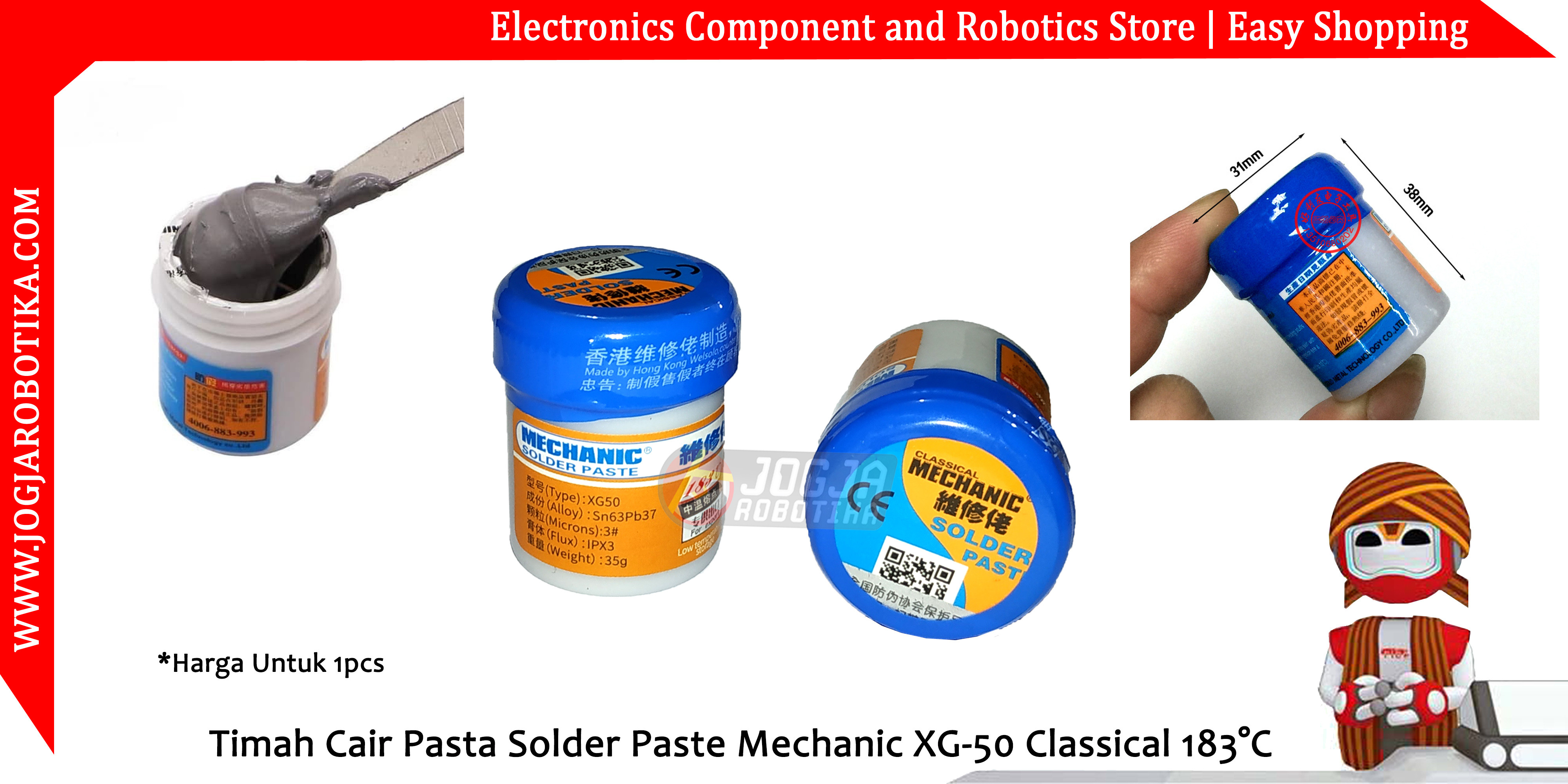Timah Cair Pasta Solder Paste Mechanic XGSP50 Classical 183°C