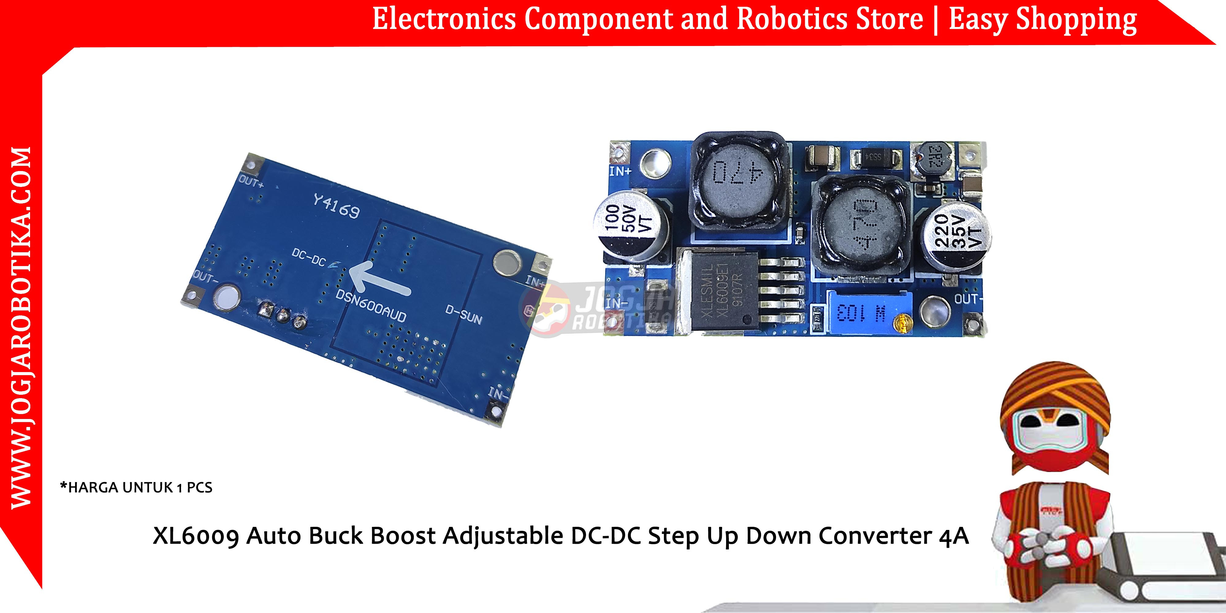 DC-DC 20A 300W Step-Down High-Power Adjustable 6-40V to 1.2-35V CV CC -  Toko Komponen Elektronik , Listrik , LED dan Robotika