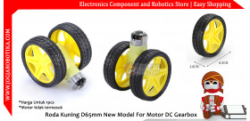 Roda Kuning D65mm New Model For Motor DC Gearbox Kuning