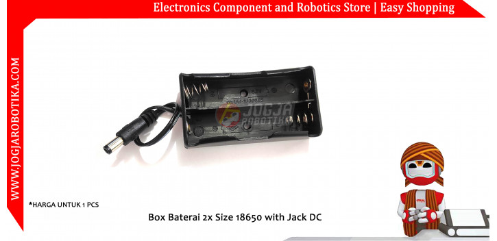 Box Baterai 2x Size 18650 with Jack DC