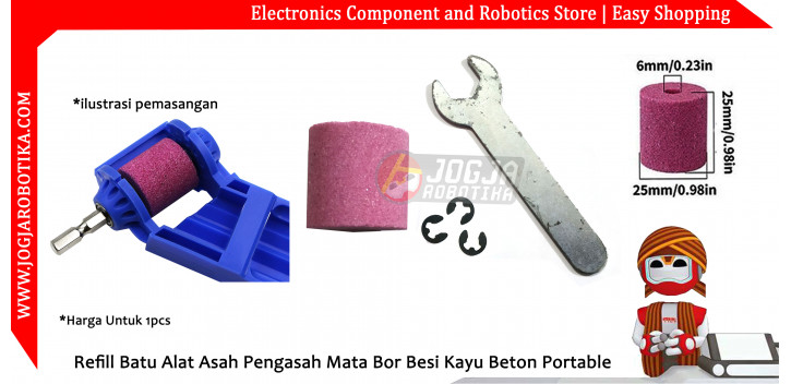 Refill Batu Alat Asah Pengasah Mata Bor Besi Kayu Beton Portable