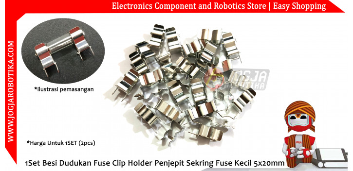 1Set Besi Dudukan Fuse Clip Holder Penjepit Sekring Fuse Kecil 5x20mm