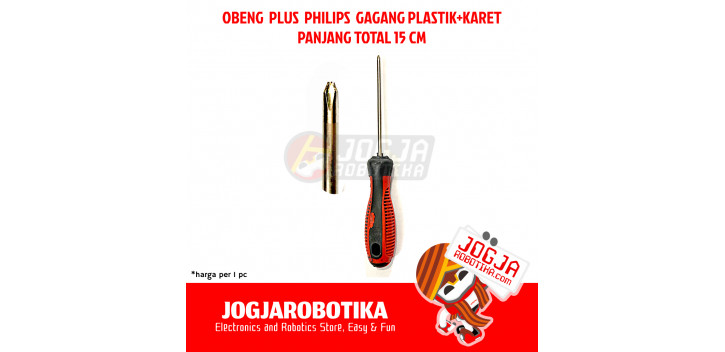 OBENG PLUS PHILIPS GAGANG PLASTIK+KARET - JENIS PLUS (+)