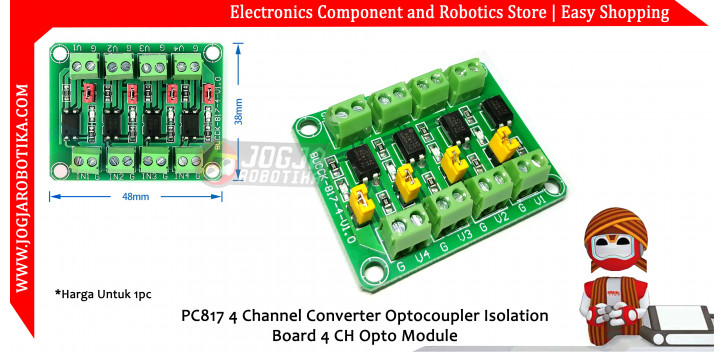 PC817 4 Channel Converter Optocoupler Isolation Board 4 CH Opto Module