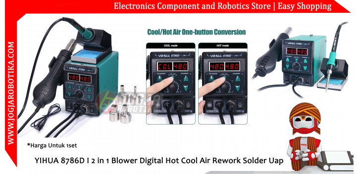 YIHUA 8786D I 2 in 1 Blower Digital Hot Cool Air Rework Solder Uap