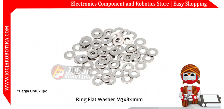 RIng Flat Washer M3x8x0.5mm