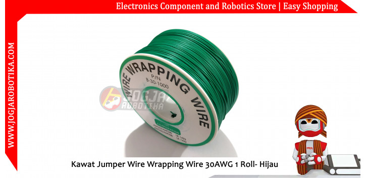 Kawat Jumper Wire Wrapping Wire 30AWG 1 Roll- Hijau