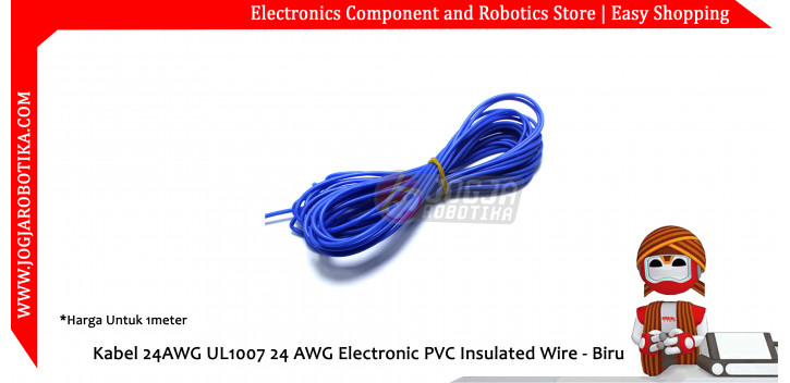 Kabel 24AWG UL1007 24 AWG Electronic PVC Insulated Wire - Biru