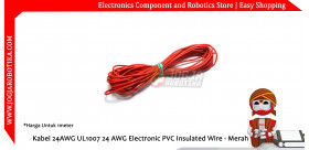 Kabel 24AWG UL1007 24 AWG Electronic PVC Insulated Wire - Merah