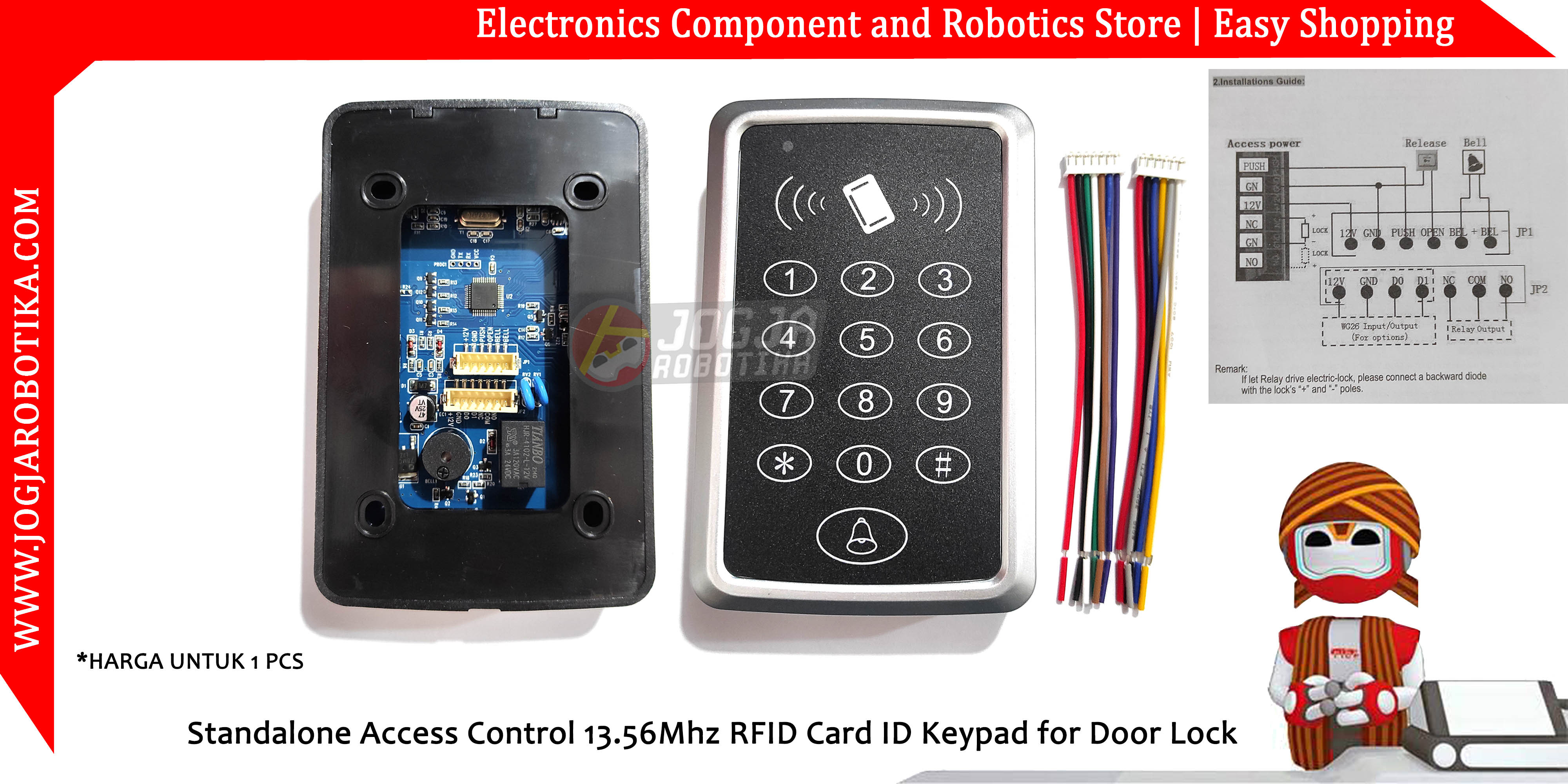 Standalone Access Control 13.56Mhz RFID Card ID Keypad for Door Lock