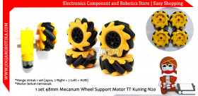 1 set 48mm Mecanum Wheel Support Motor TT Kuning N20