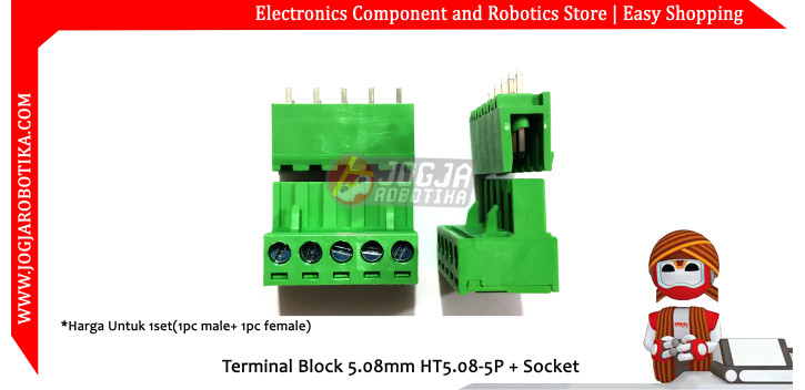 Terminal Block 5.08mm HT5.08-5P + Socket