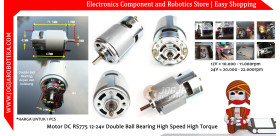 Motor DC RS775 12-24v Double Ball Bearing High Speed High Torque
