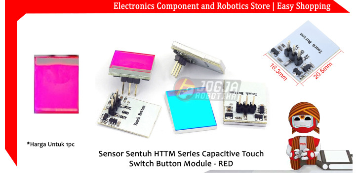 Sensor Sentuh HTTM Series Capacitive Touch Switch Button Module - RED