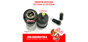 CONVERTER JACK DC ADAPTOR CHARGER MALE (5.5*2.5)MM JADI KECIL - (2.5*0.7)mm