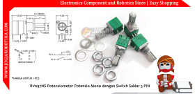 RV097NS Potensiometer Potensio Mono dengan Switch Saklar 5 PIN 10K