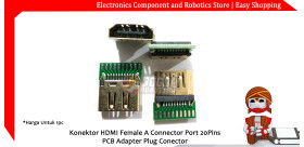 Konektor HDMI Female A Connector Port 20Pins PCB Adapter Plug Conector