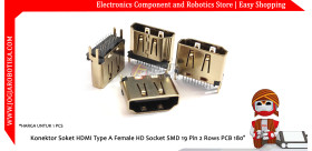 Konektor Soket HDMI Type A Female HD Socket SMD 19 Pin 2 Rows PCB 180°
