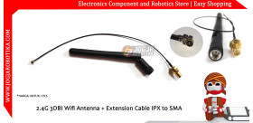 2.4G 3DBI Wifi Antenna + Extension Cable IPX to SMA