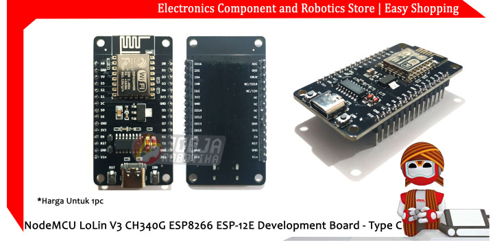 NodeMCU LoLin V3 CH340G ESP8266 ESP-12E Development Board - Type C