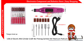 USB 5V Electric Mini Grinder Grafir Bor Potong Gerinda Ukir Manicure Pedicure