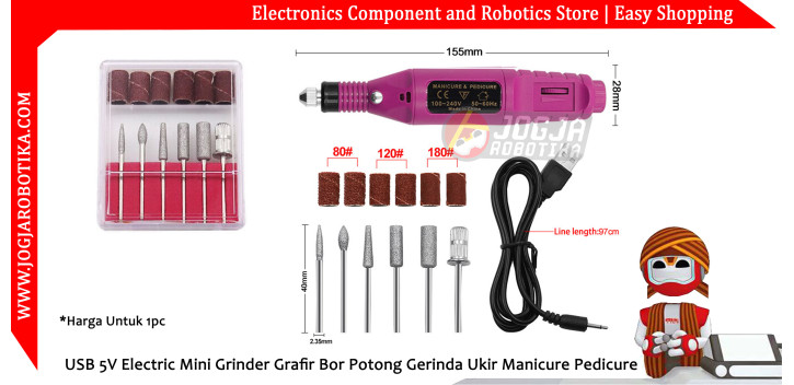 Electric Mini Grinder Grafir Bor Potong Gerinda Ukir Manicure Pedicure