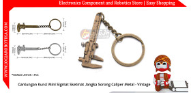 Gantungan Kunci Mini Sigmat Sketmat Jangka Sorong Caliper Metal - Vintage