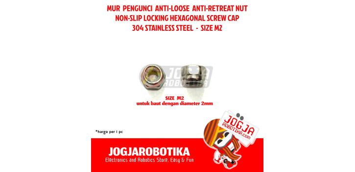 MUR LOCK NUT LOCK-NUT MUR TAMIYA ANTI-LOOSE ANTI-RETREAT NUT SUS 304 STAINLESS STEEL - M2