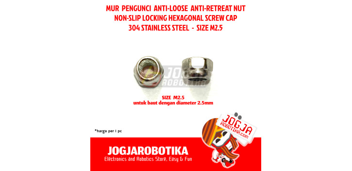 MUR LOCK NUT LOCK-NUT MUR TAMIYA ANTI-LOOSE ANTI-RETREAT NUT SUS 304 STAINLESS STEEL - M2.5