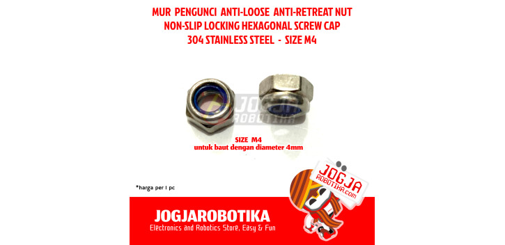 MUR LOCK NUT LOCK-NUT MUR TAMIYA ANTI-LOOSE ANTI-RETREAT NUT SUS 304 STAINLESS STEEL - M4