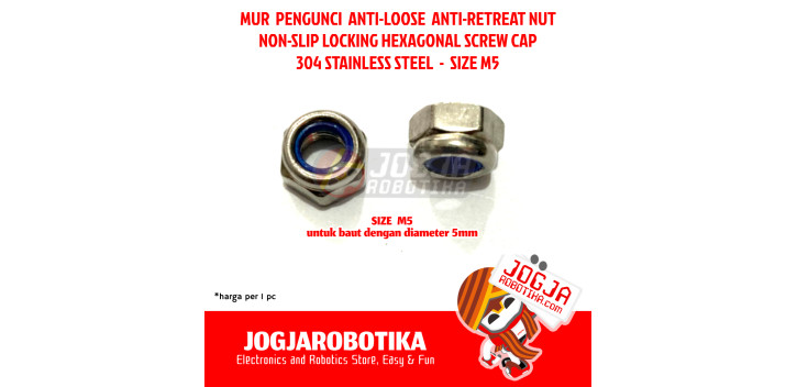 MUR LOCK NUT LOCK-NUT MUR TAMIYA ANTI-LOOSE ANTI-RETREAT NUT SUS 304 STAINLESS STEEL - M5