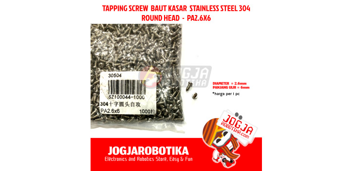 TAPPING SCREW SKRUP BAUT KASAR 304 STAINLESS STEEL - PA2.6x6