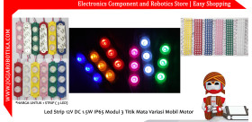 Led Strip 12V DC 1.5W IP65 Modul 3 Titik Mata Variasi Mobil Motor-Putih