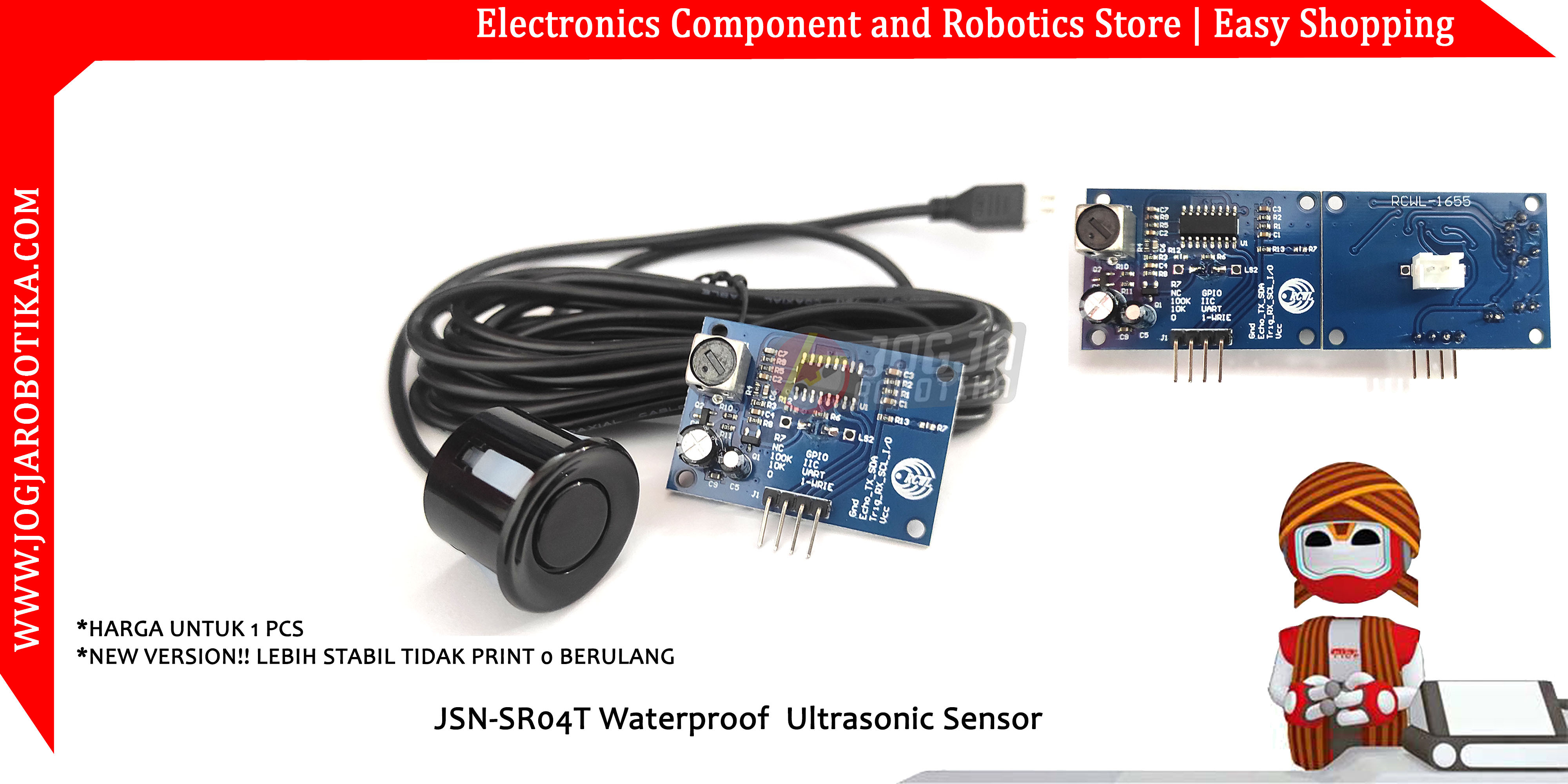 jual JSN-SR04T Waterproof Ultrasonic Sensor
