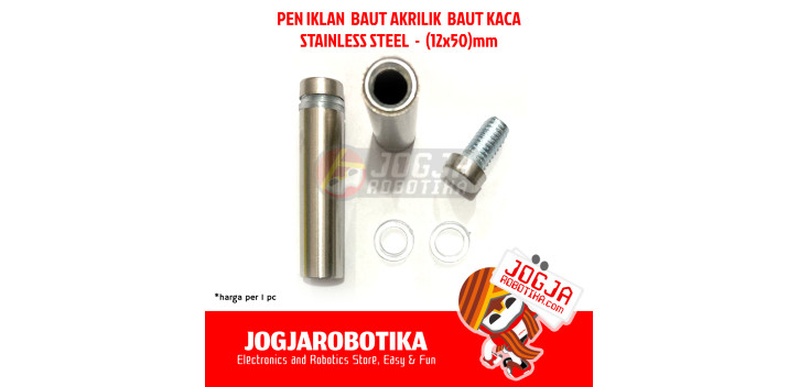 PEN IKLAN BAUT AKRILIK BAUT KACA STAINLESS - (12X50)MM